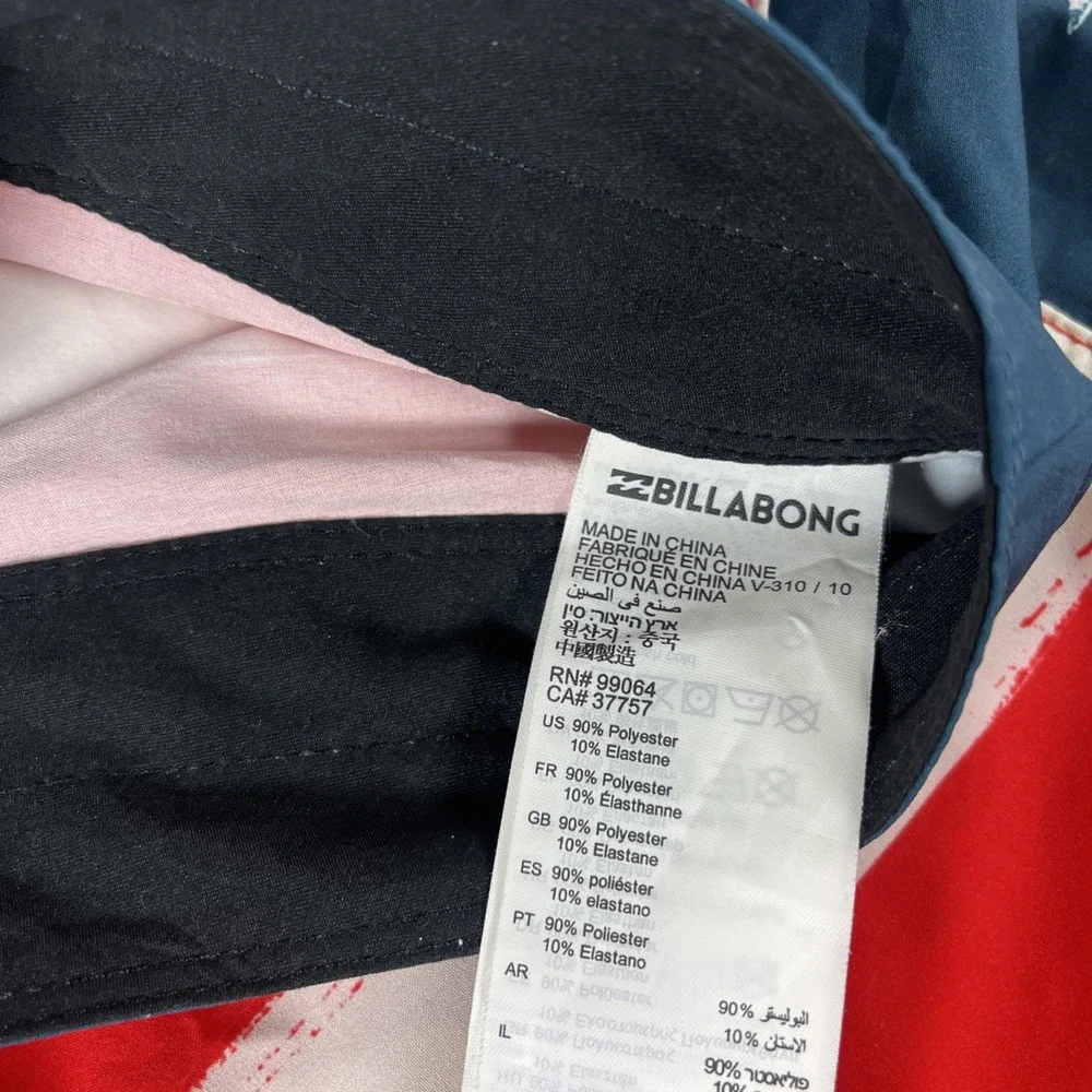 Billabong Dbah Pro Board Shorts American Flag Surf Free Or Die Men's 34